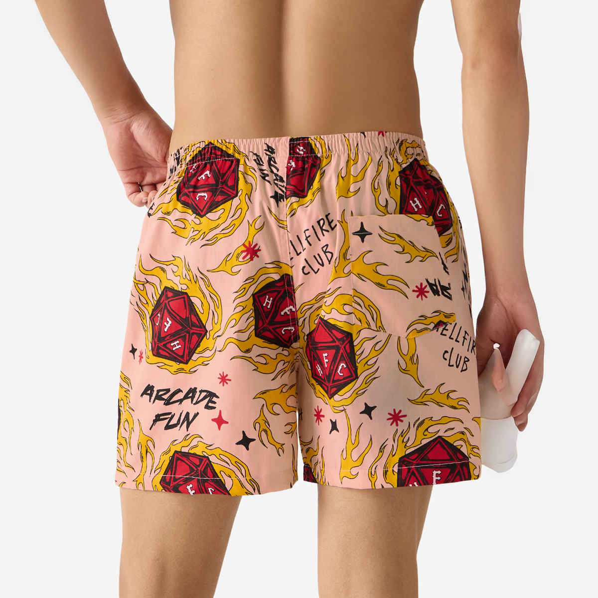 The Souled Store Men's Stranger Things Hellfire Club Boxer Shorts | Pink - M