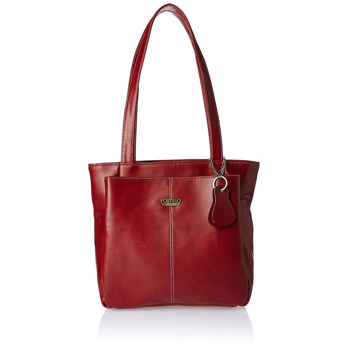 Fostelo Women's Vegan Leather Florence Handbags Shoulder Hobo Bag Ladies Purse | Maroon | Large