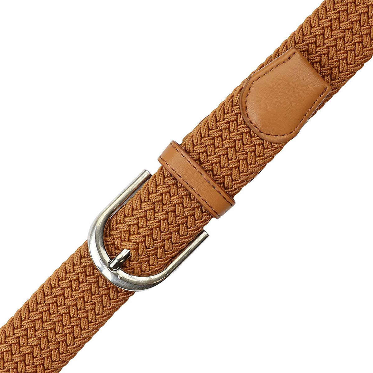 Zoro Unisex Solid Woven Fabric Belt | Tan - Free Size