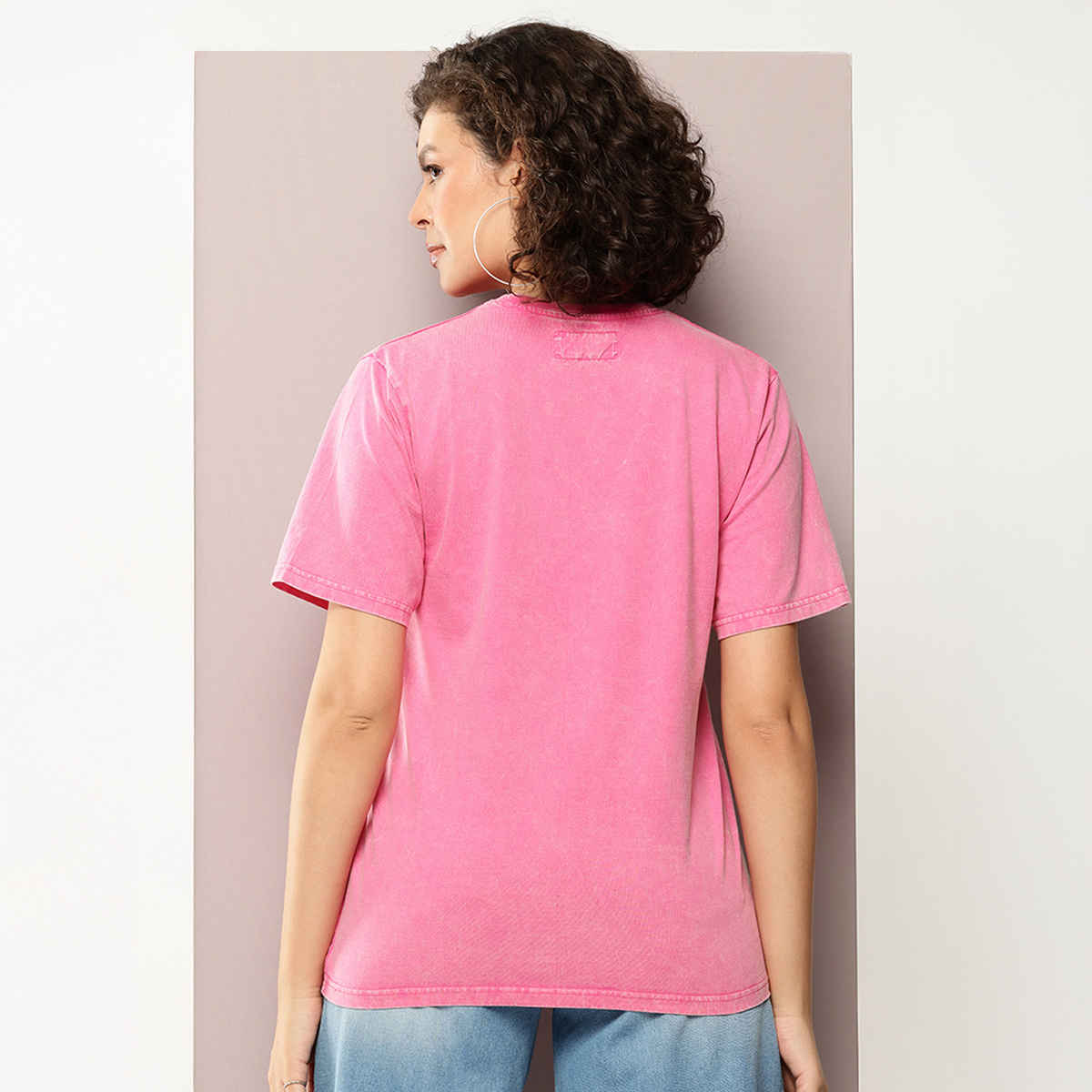 Dillinger Women's Oversized Printed Crew Neck T-shirt | Fuchsia - S