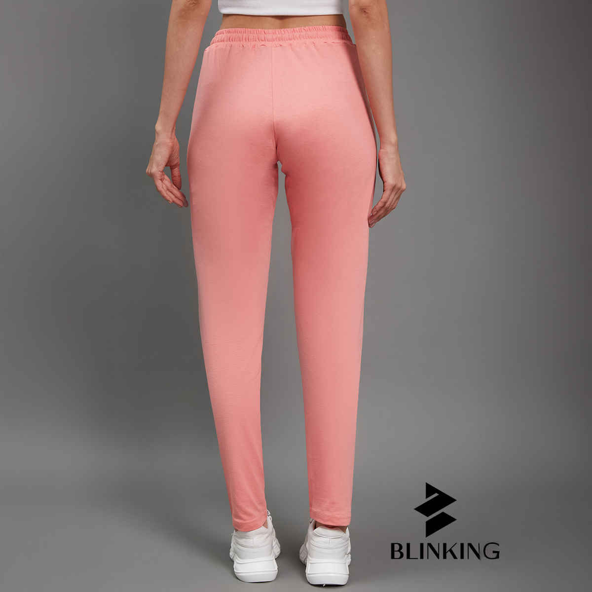 Blinkin Women's Cotton Striped Pyjamas & Track Pants with Side Pockets | Pink - XL