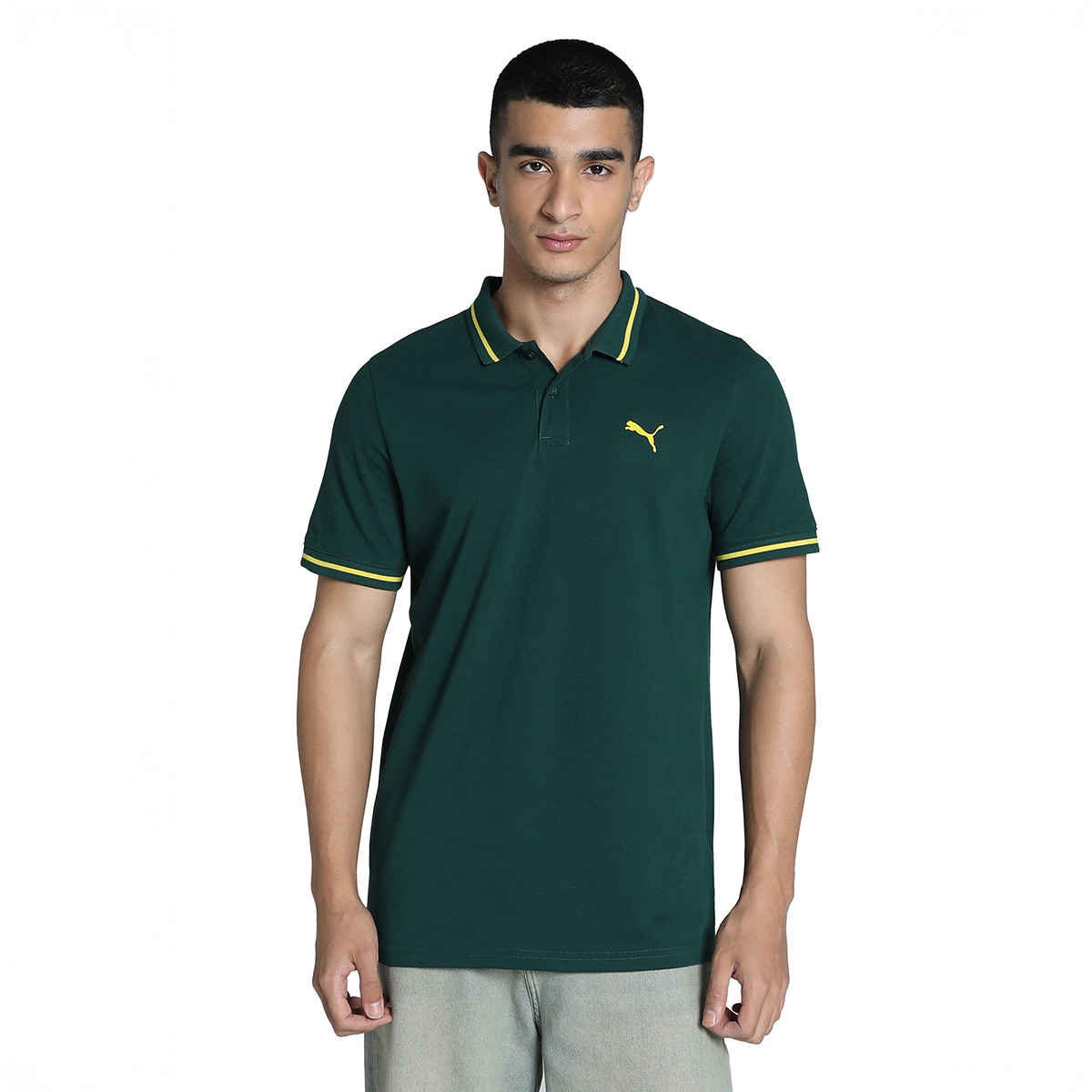 Puma Men's Collar Tipping Polo | Green - M
