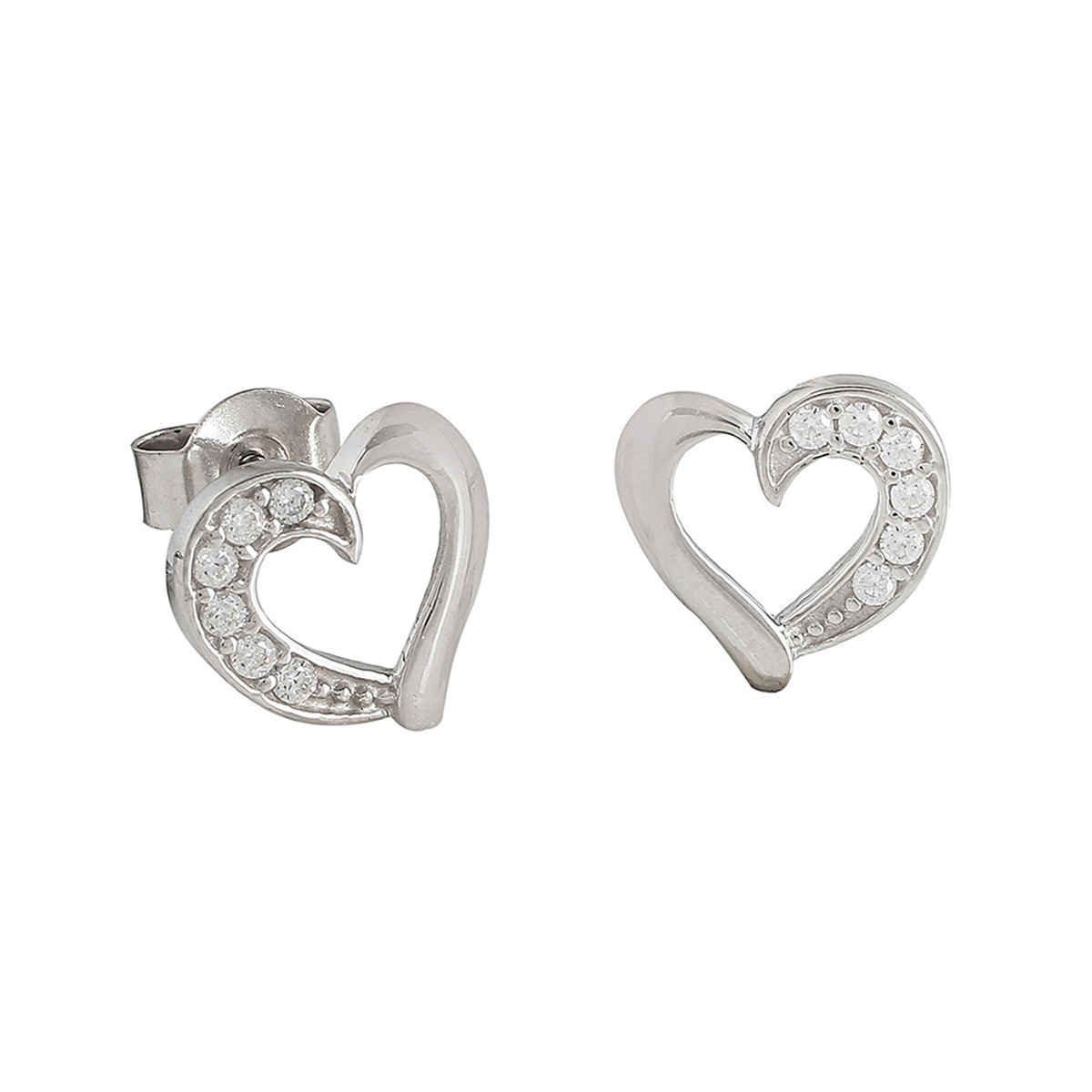 Voylla 925 Sterling Silver Heart Shaped Earring