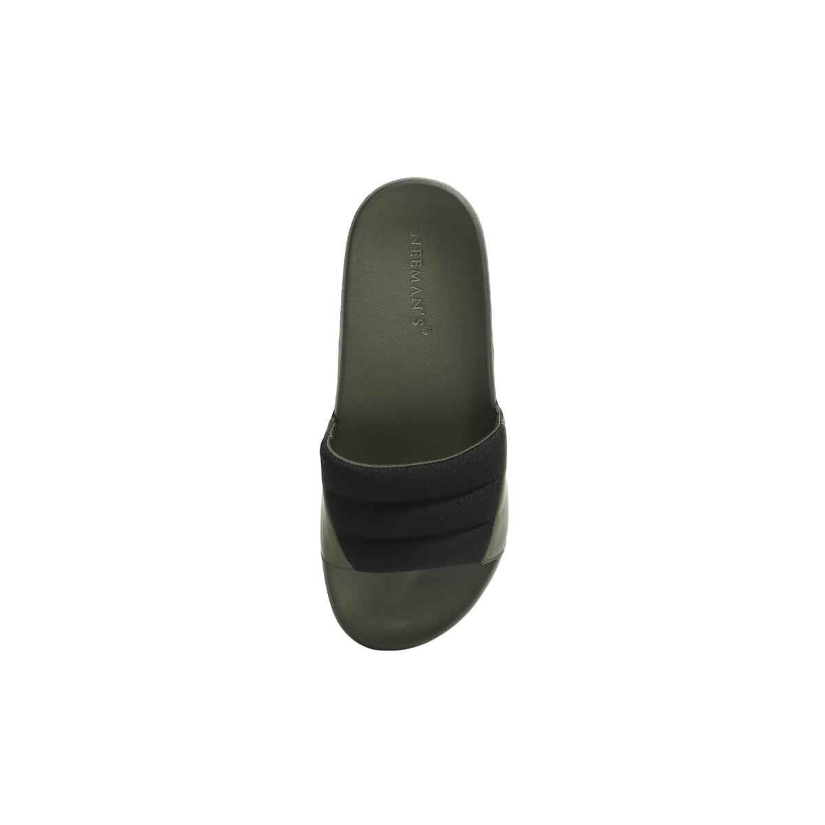 Neeman's Men's Squooshy Slides | Black & Olive - UK 8