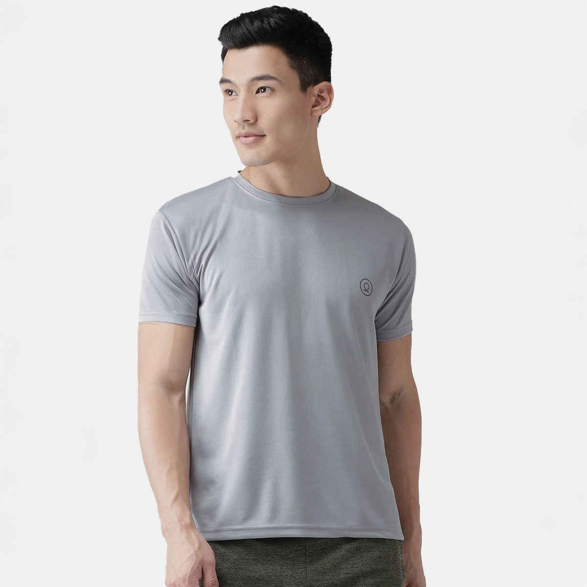 Chkokko Men's Solid Regular Fit Sports T-shirt | Sand - L