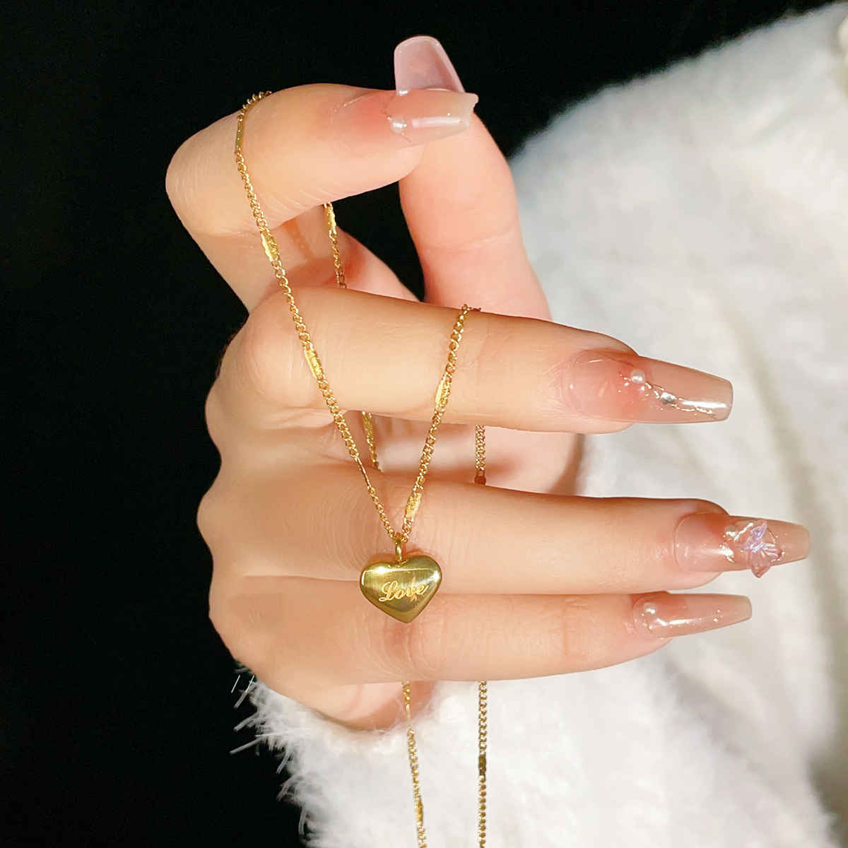 LabelShe Gold Plated Stainless Steel Heart Themed Pendant Necklace | LS-PS-26444