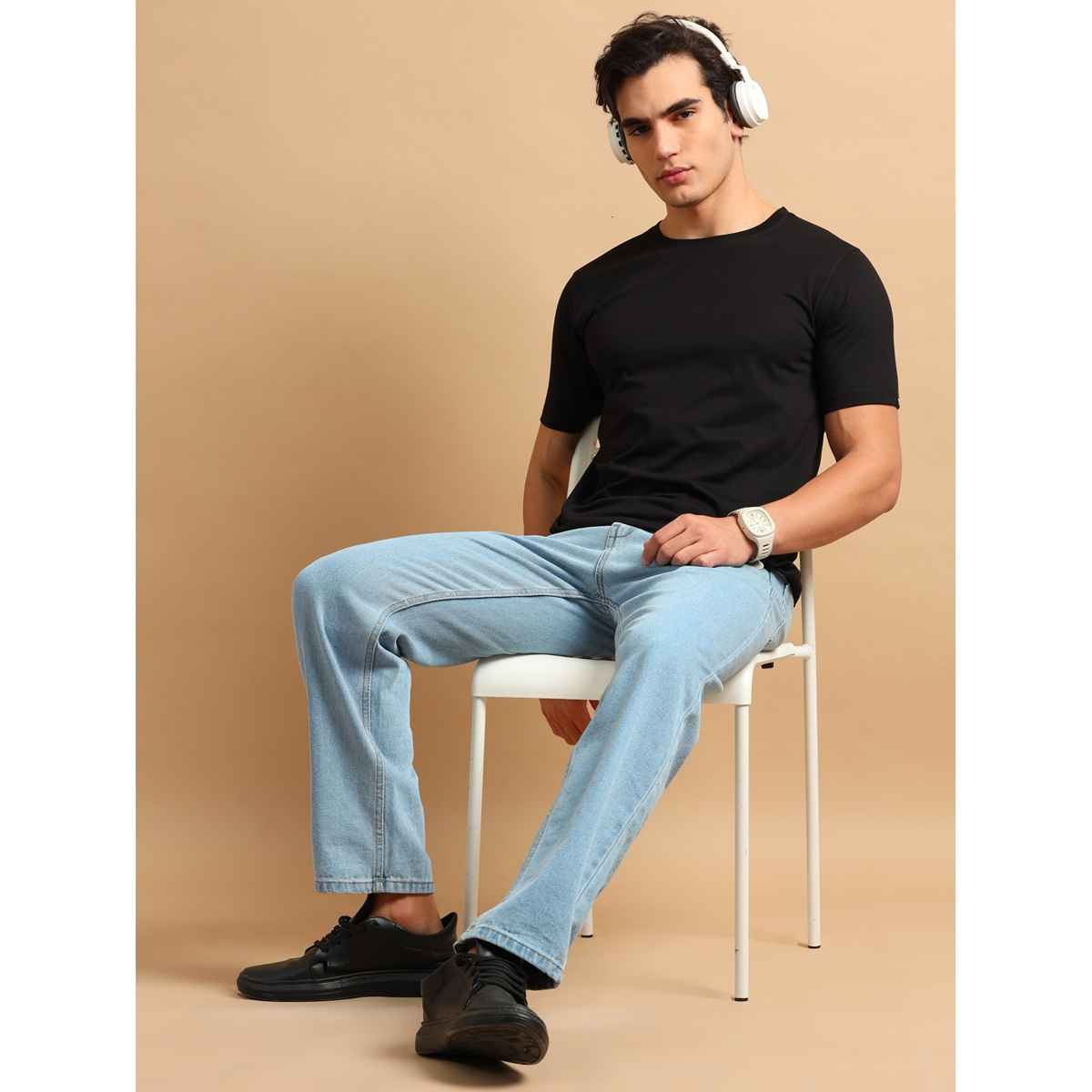 Bushirt Men's Solid T-shirt | Black - XL