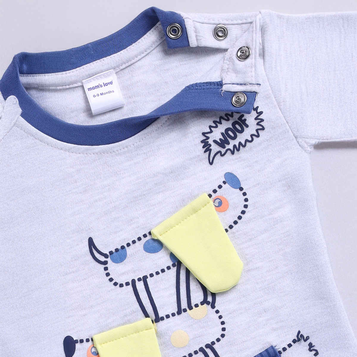 Mom's Love Boys' Printed Cotton Clothing Sets | Blue | 06 - 09 months