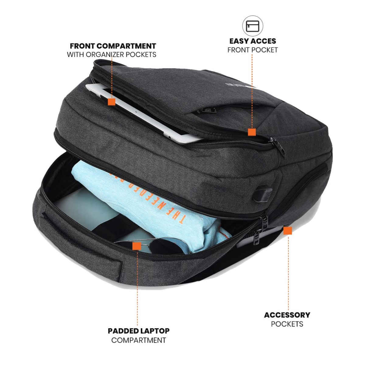 Fur Jaden Unisex Solid Polyester 24 L Laptop Backpack | Black - 15.6 Inches