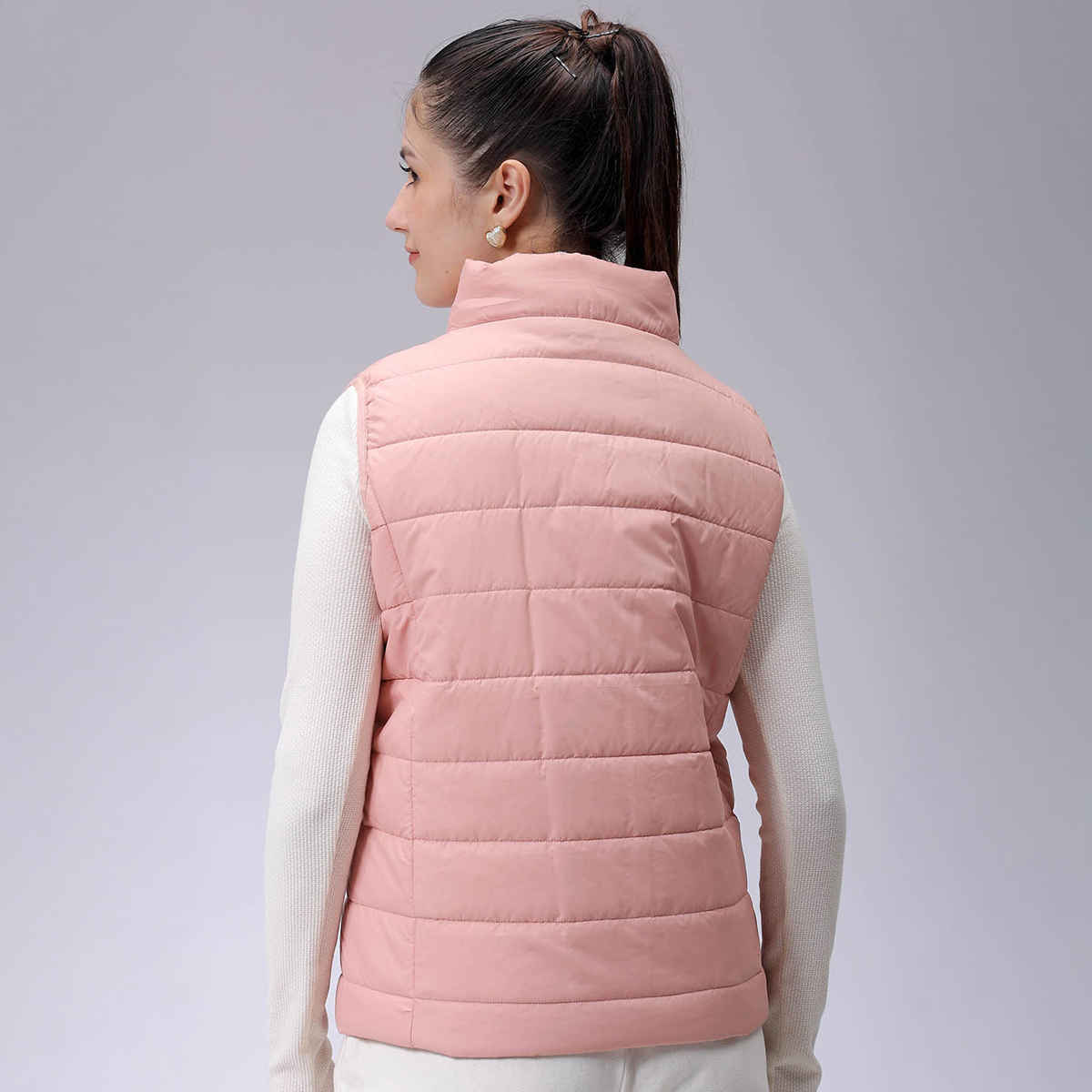 Freehand by The Indian Garage Co Women's Regular Solid Outerwear | Pink - L