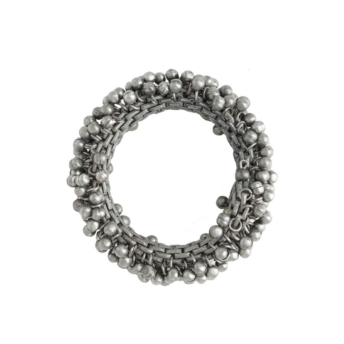 Teejh Teejh Gunjan Ghungroo Silver Oxidised Bangle