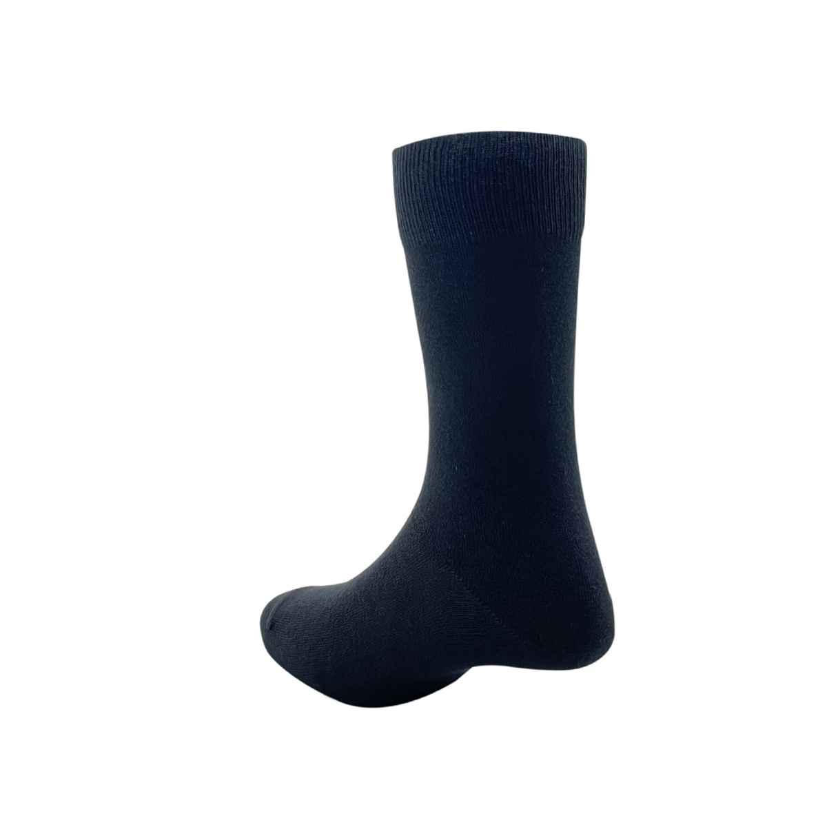 Peter England Men's Solid Cotton Calf Socks | Black - Free Size
