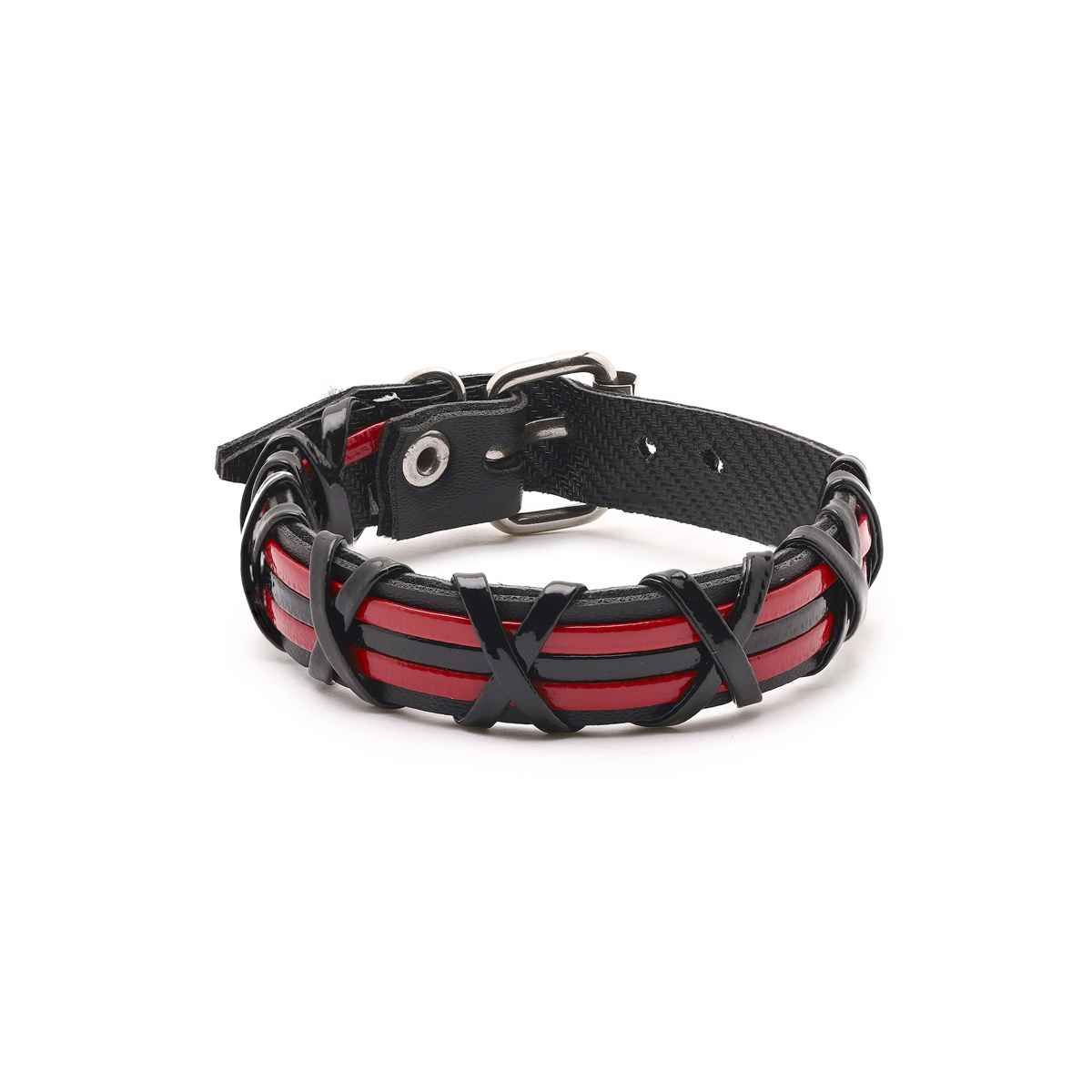 Priyaasi Men's Black Leather Bracelets (Bd-Br-20059)