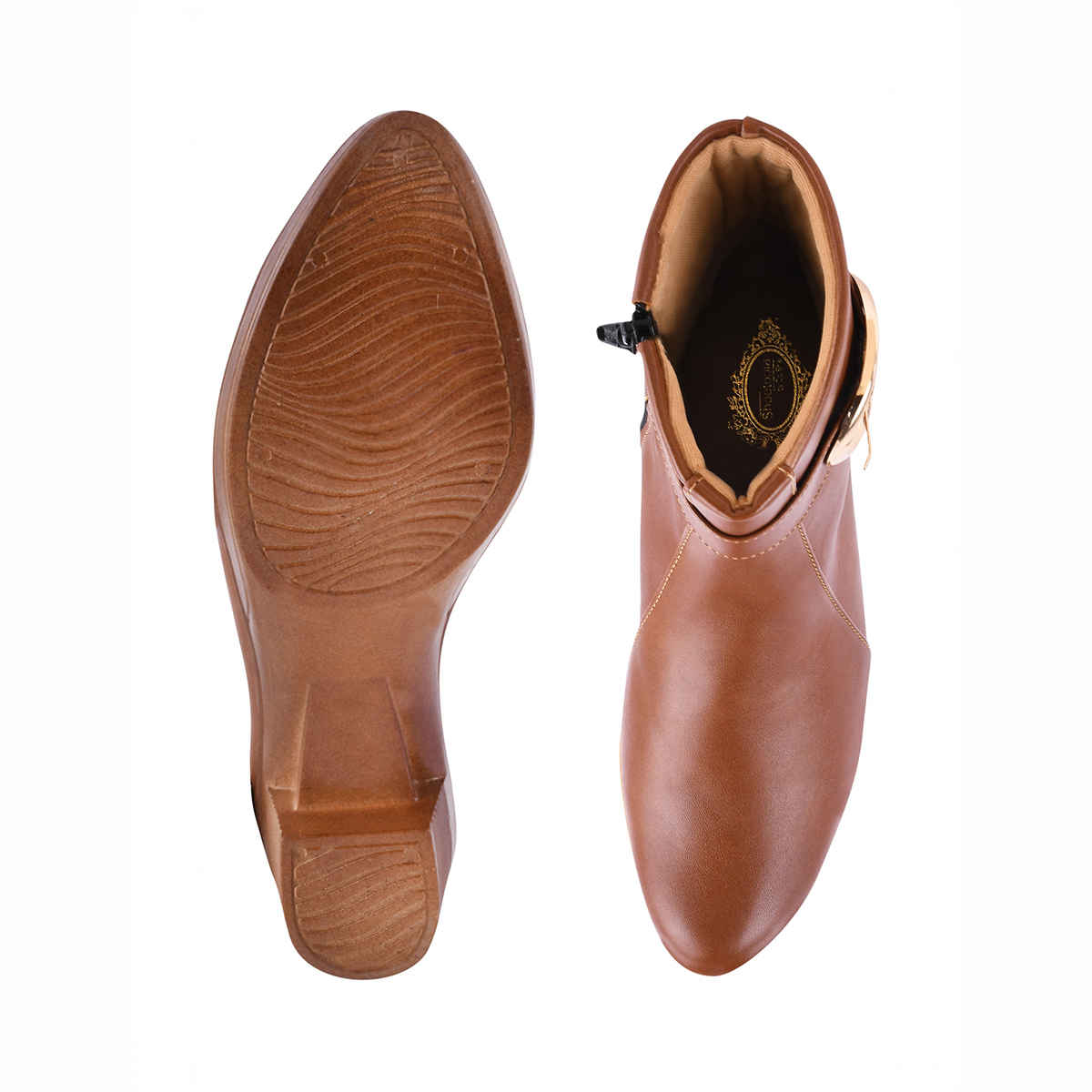 Shoetopia Women's Smart Casual Boots | BT-7074 | Tan - UK 6