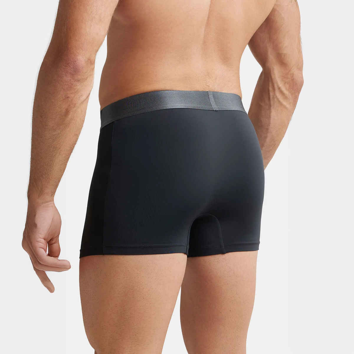 Jockey IC28 Men's Tactel Microfiber Elastane Stretch Underwear Solid Trunk | Black - S | Black-S