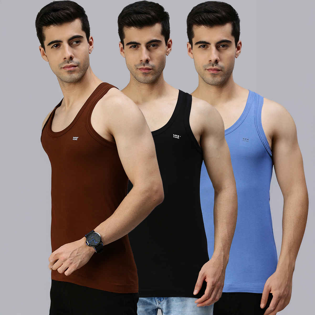 Lux Cozi Men's Colour Cotton Vest | Assorted | 90