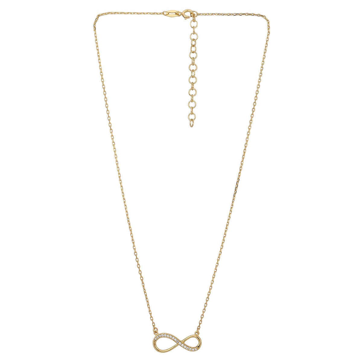 Carlton London 18kt Gold Plated with CZ Infinity Necklace for women FJN3776