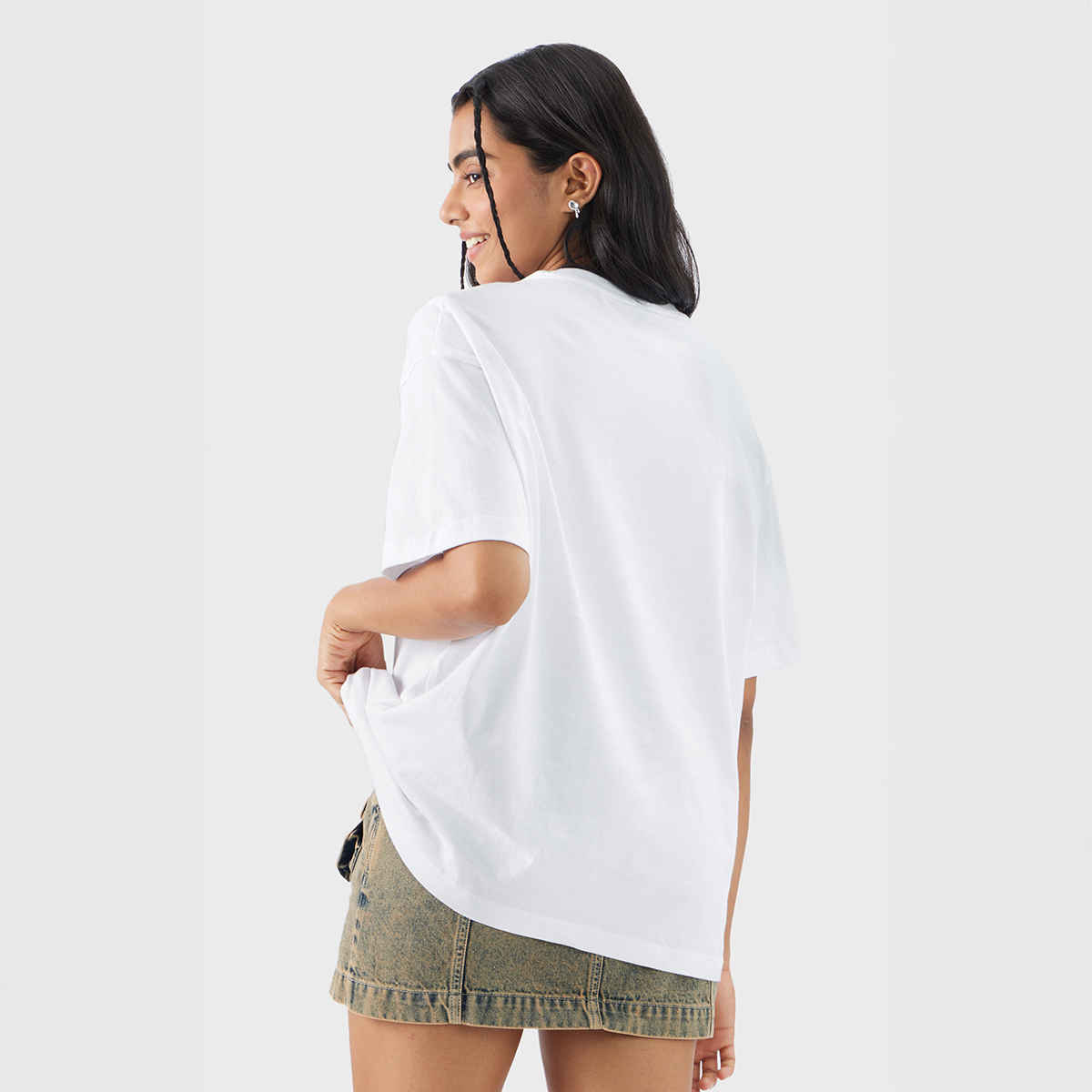 The Souled Store Solids - Classic White Women Oversized T-shirts | White | M