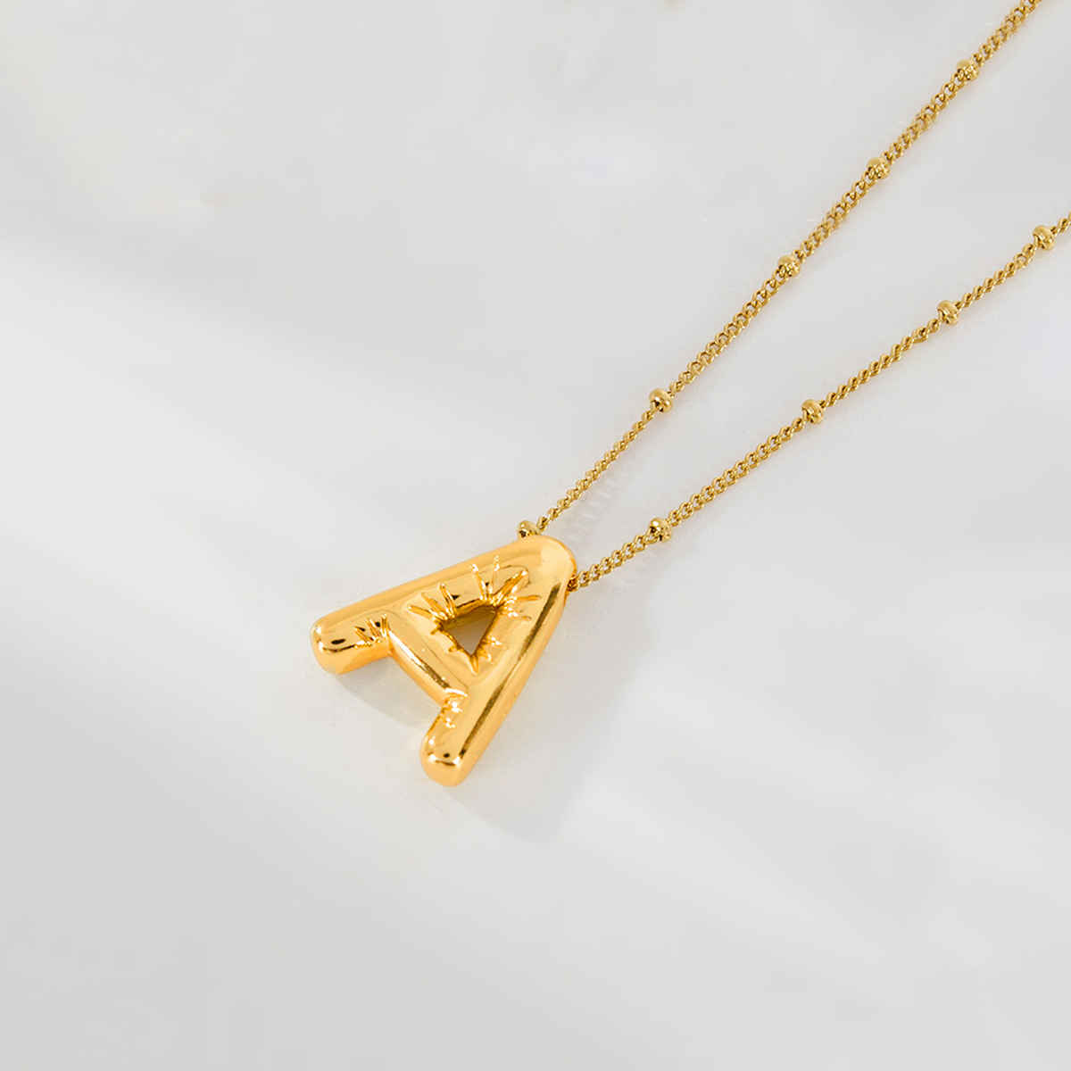LabelShe Gold Plated Stainless Steel Alphabetical Letter 'A' Pendant Necklace | LS-PS-26419-A