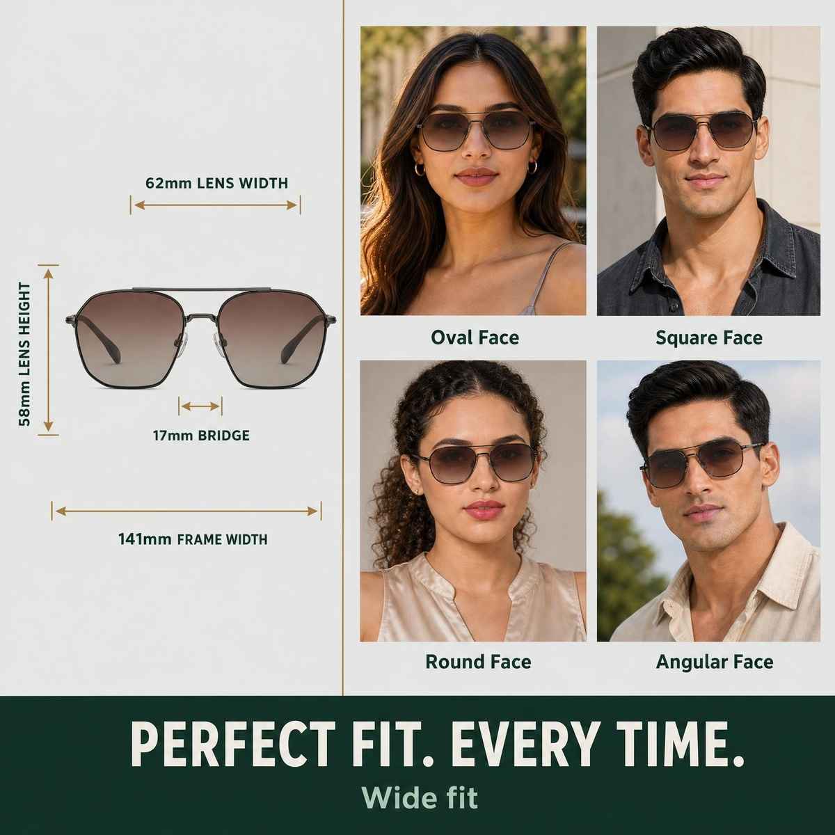John Jacobs By Lenskart Unisex Solid Metal Rectangular Sunglasses | Gunmetal Brown - Extra Wide