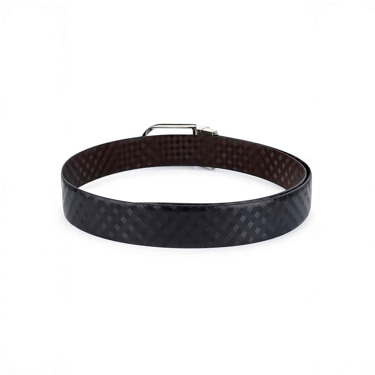 Louis Stitch Men's Textured Genuine Leather Reversible Belt | Black and Brown - 34 Inches