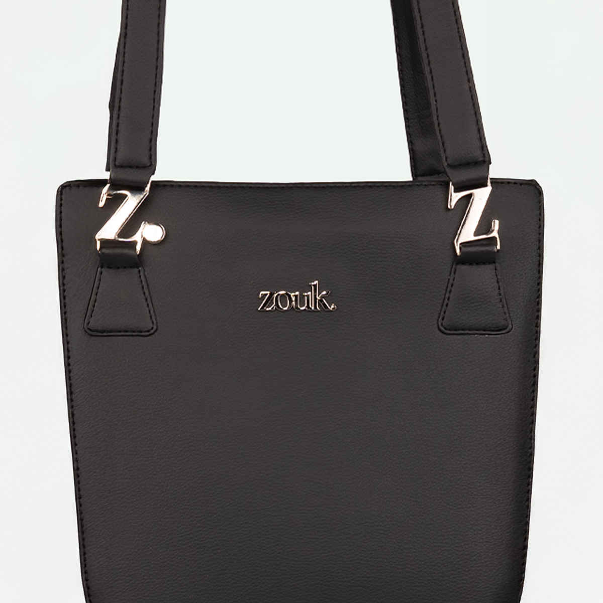 Zouk Kashmiri Tulips Classic Business Bag - Black and Pink