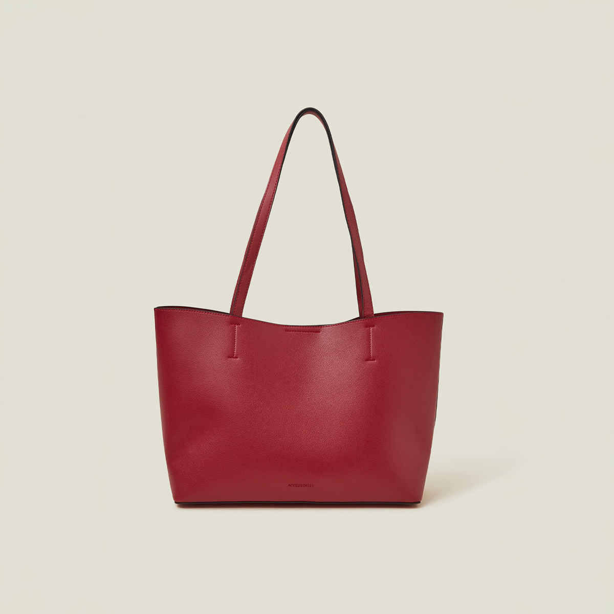 Accessorize London Women's Faux Leather Tote Bag - Red