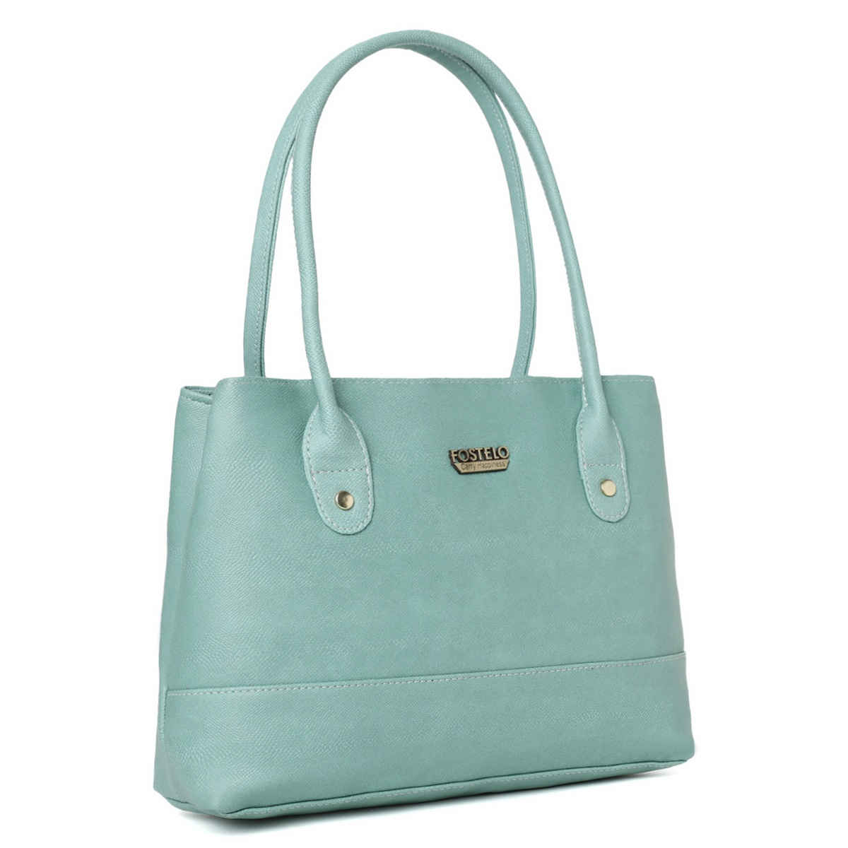 Fostelo Women's Leather Feathers Handbags Shoulder Hobo Bag Ladies Purse | Light Grey | Medium