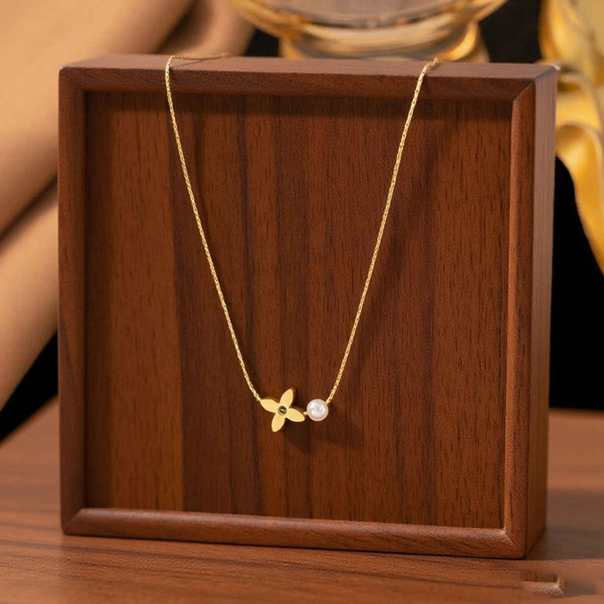 LabelShe Gold Plated Stainless Steel Floral Themed Pendant | LS-PS-26505
