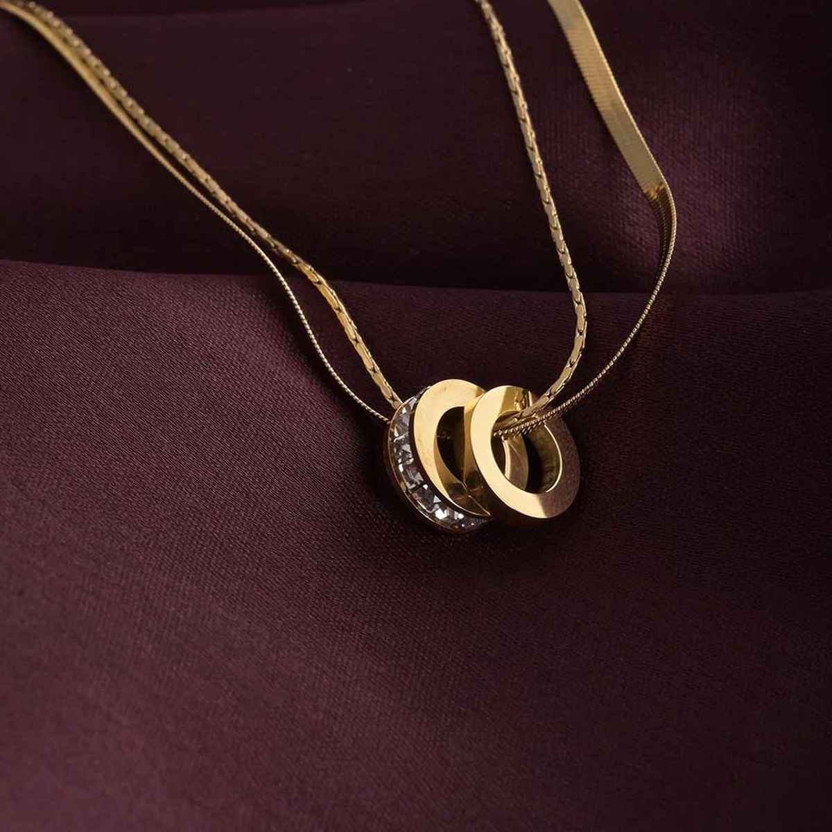 Palmonas Gilded Rings Layered Necklace For Womens | Waterproof And Anti-Tarnish