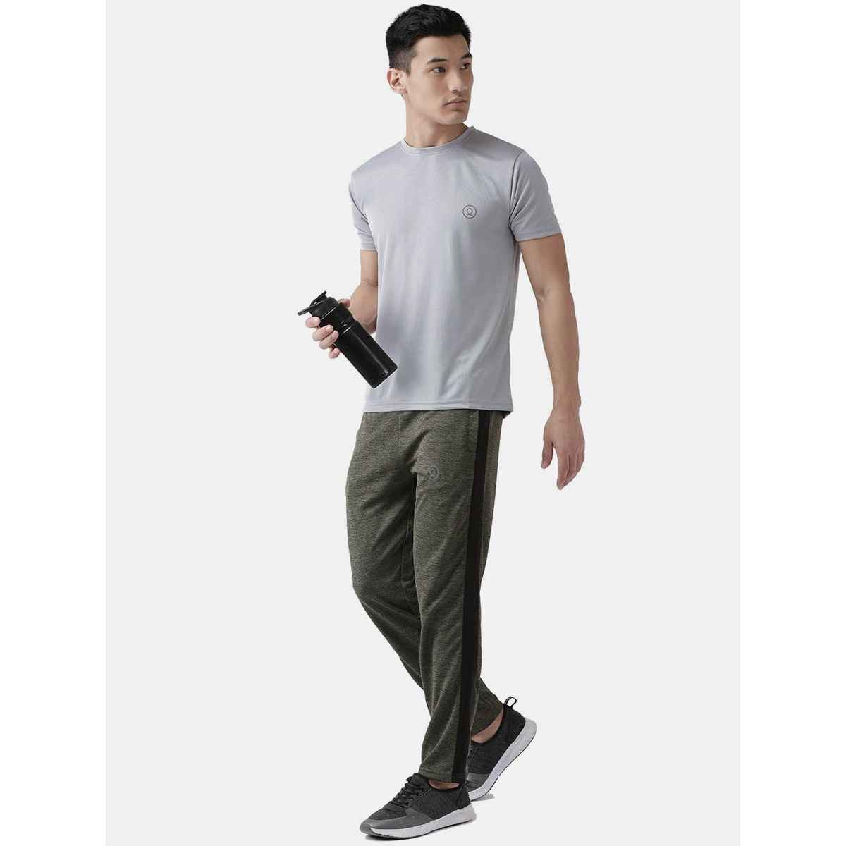 Chkokko Men's Solid Regular Fit Sports T-shirt | Sand - L