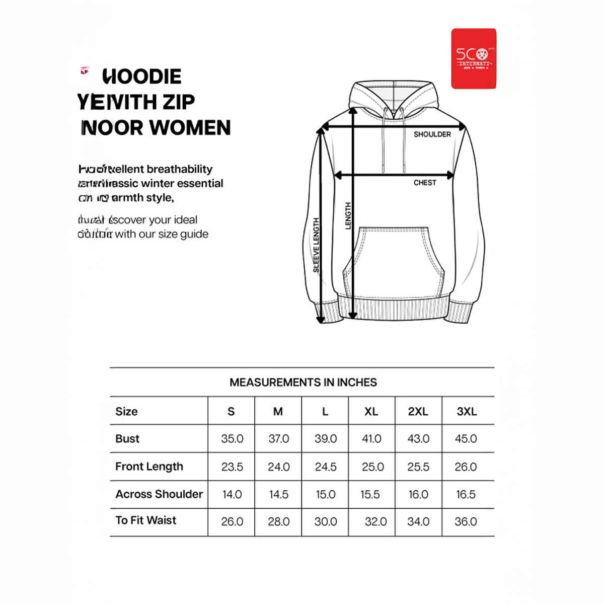 SCOTT INTERNATIONAL Women's Winter Hoodie | 2024-SSL-W-GR | Grey - S