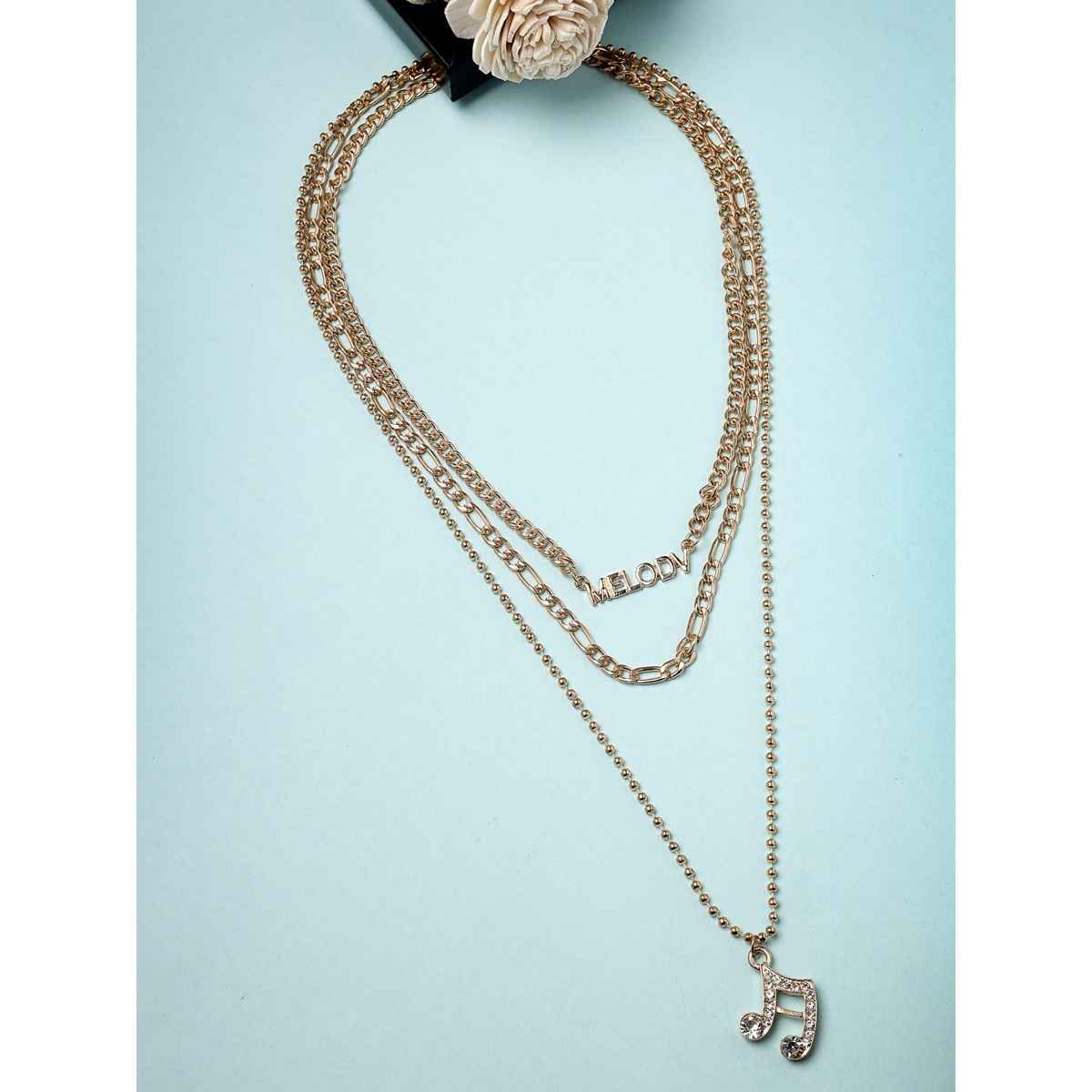 Scintillare By Sukkhi Charming Gold Plated Multilayered Pendant Necklace For Women