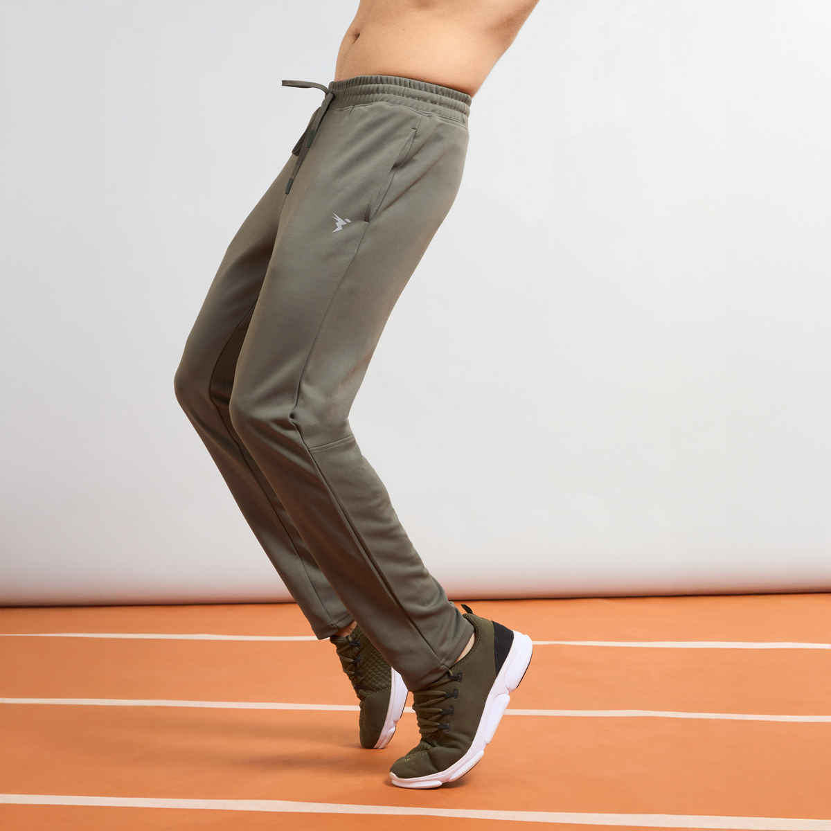 Technosport Men's Solid Slim Fit Sports Running Active Gym Trackpants | ELASTO PLUS | Beetle - XL