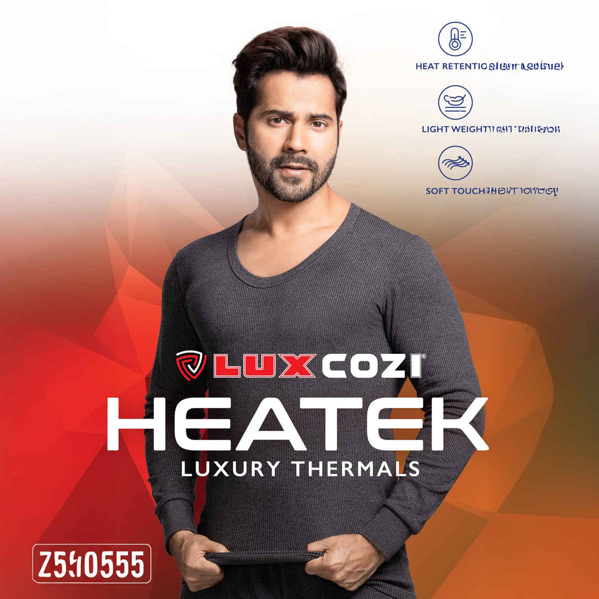 Lux Cozi Men's Heatek Thermal Comfort, Stretchable & Super Warm Trouser | Black Melange-100