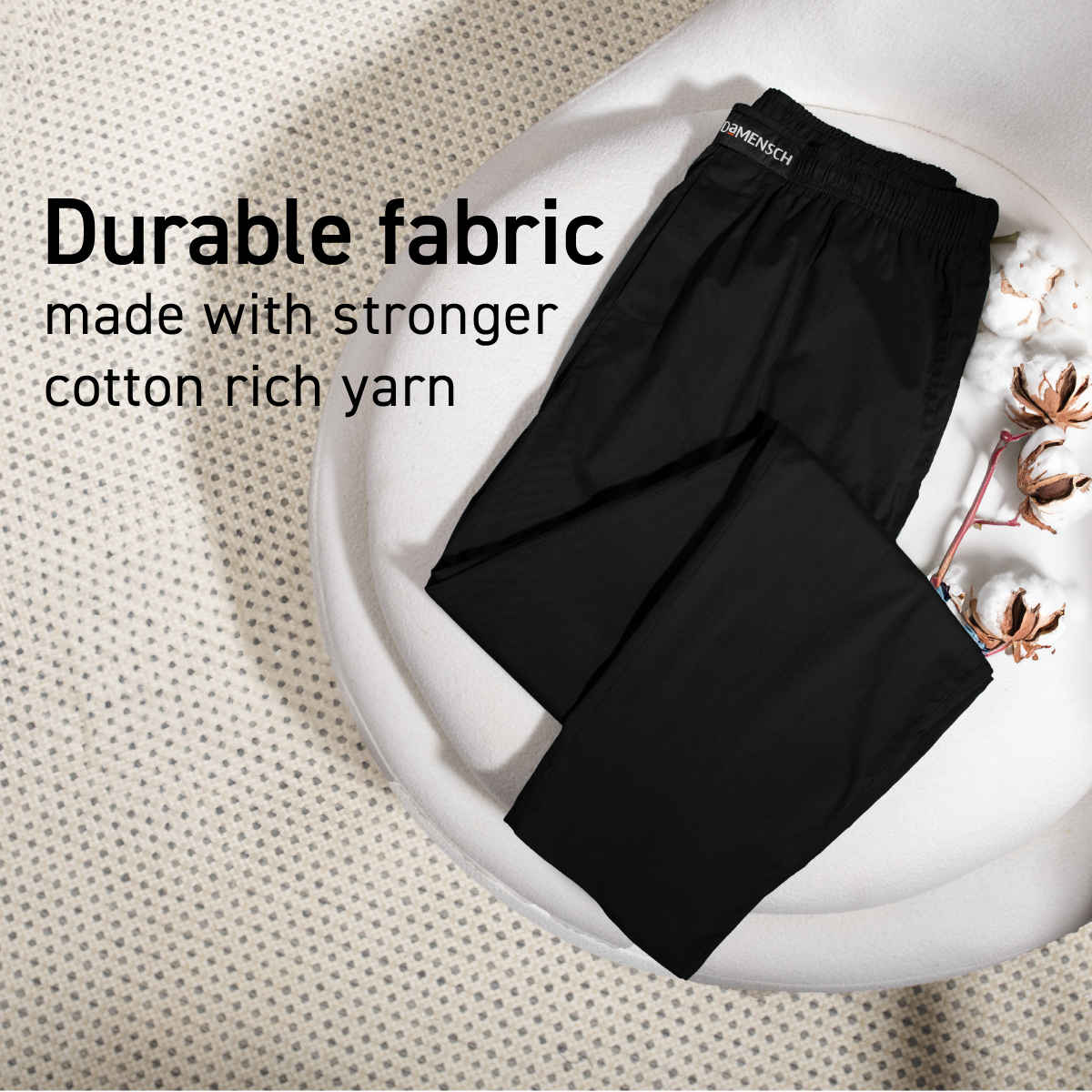 DaMENSCH Men's Cotton Tapered Fit Pyjama | Black - XL