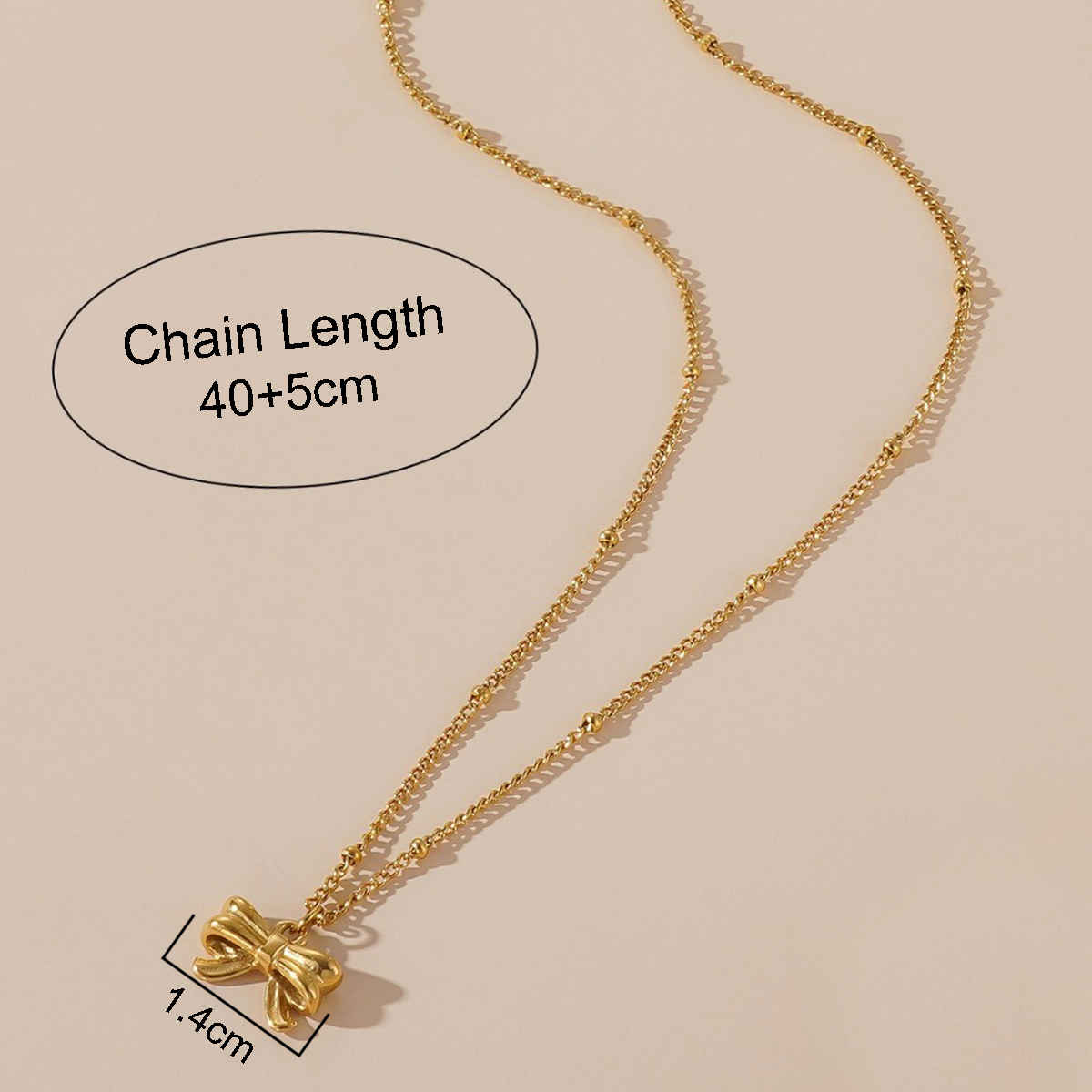 LabelShe Gold Plated Stainless Steel Bow Themed Pendant | LS-PS-26455