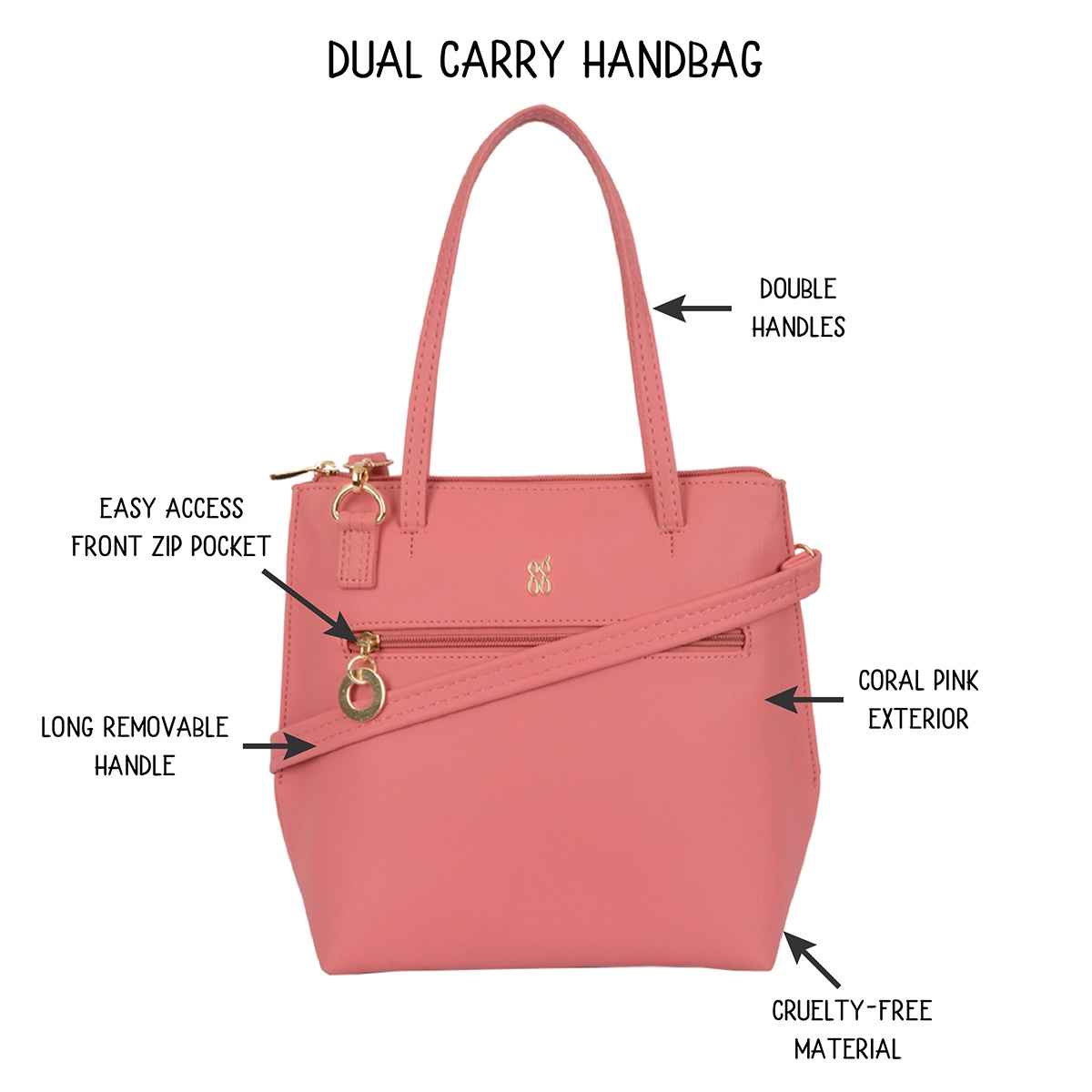 Baggit Women's Navi Tote Bag | Coral