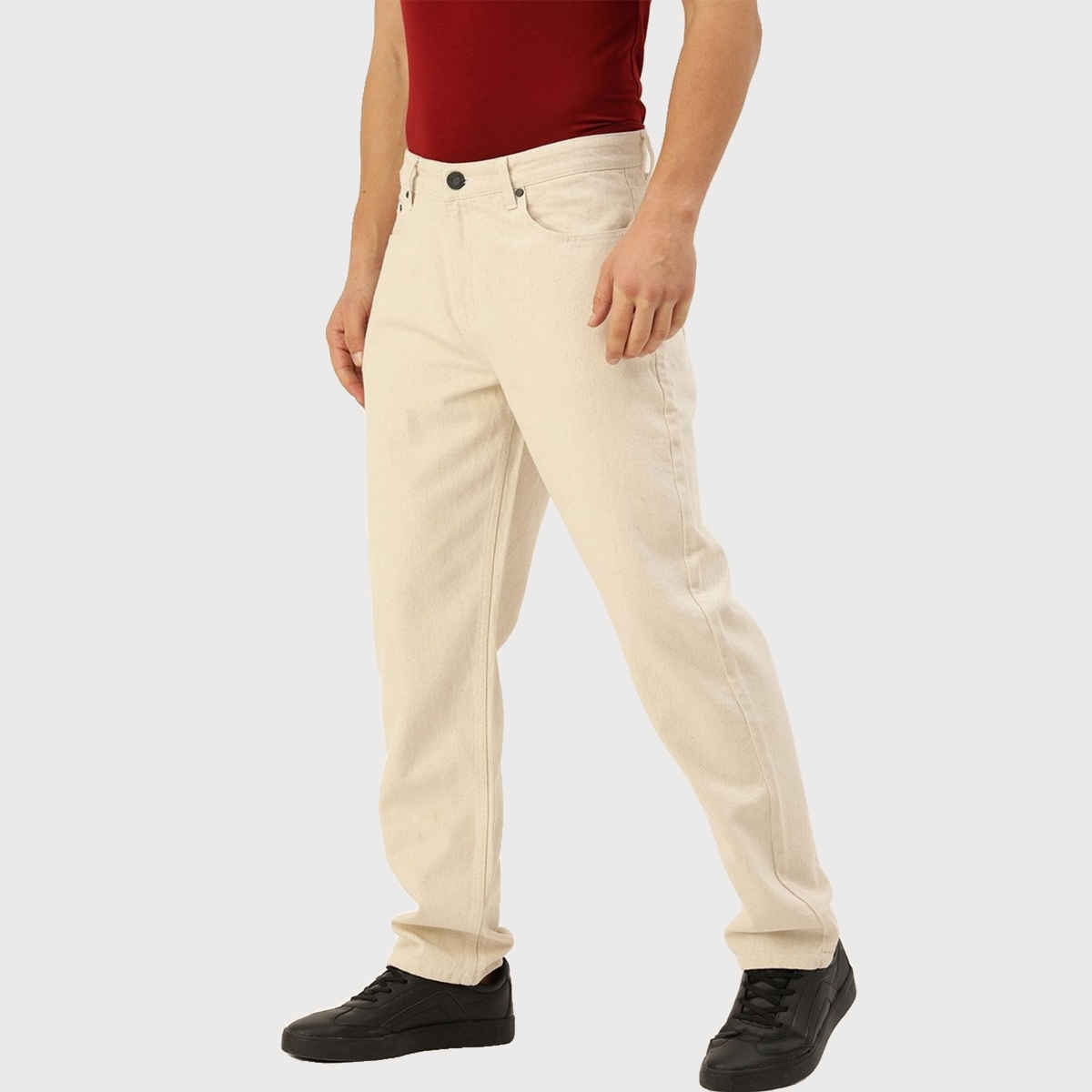 Bene Kleed Men's Straight Fit Jeans | Ecru - 34