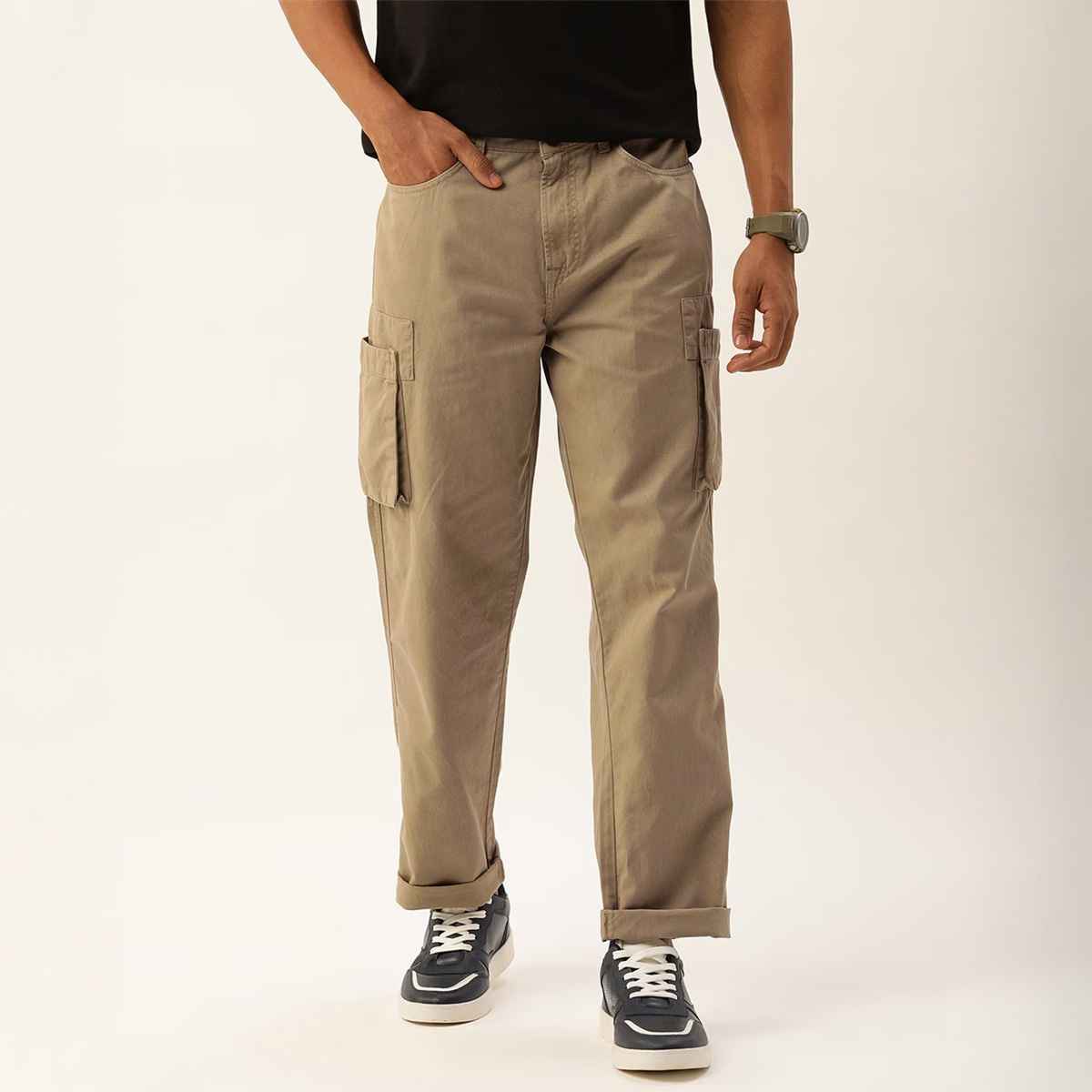 Bene Kleed Men's Straight Fit Cargo Trousers | Beige - 34
