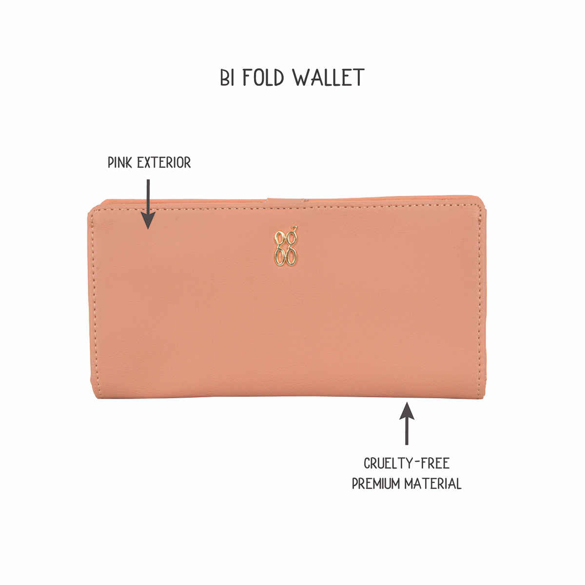 Baggit Women's Anad 2 Fold Wallets | Rose