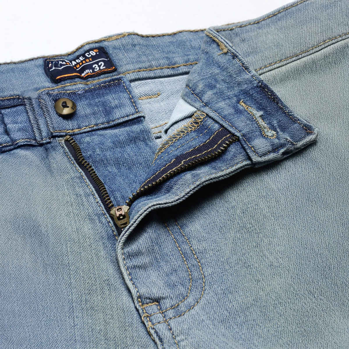 The Indian Garage Co Men's Slim Fit Solid Casual Shorts | Blue - 32