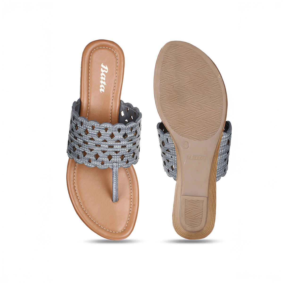 Bata Blue Heels For Women - 3