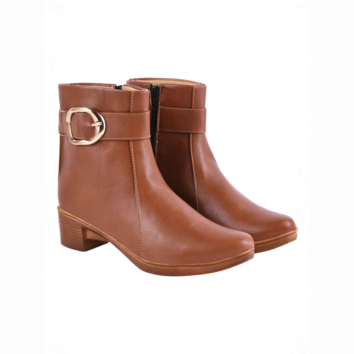 Shoetopia Women's Smart Casual Boots | BT-7074 | Tan - UK 6