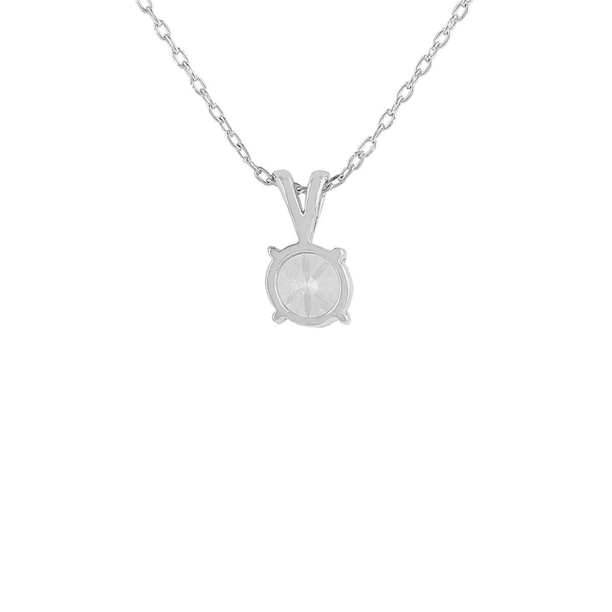 Voylla 925 Sterling Silver Cz Embedded Pendant With Chain