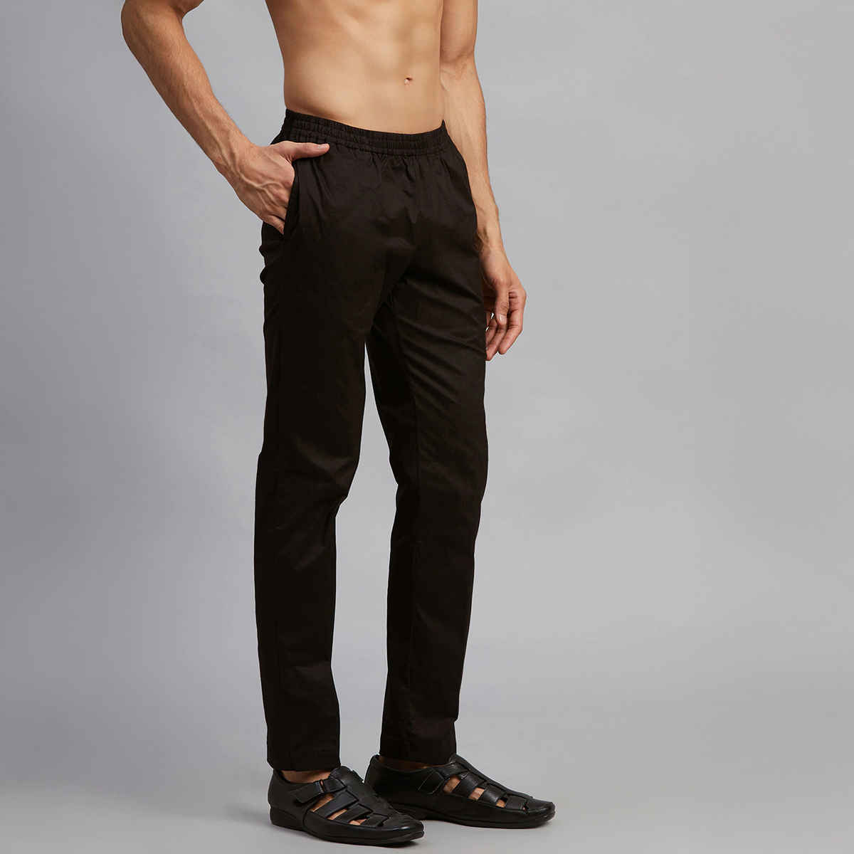 See Designs Men's Solid Pyjamas | Black - XL