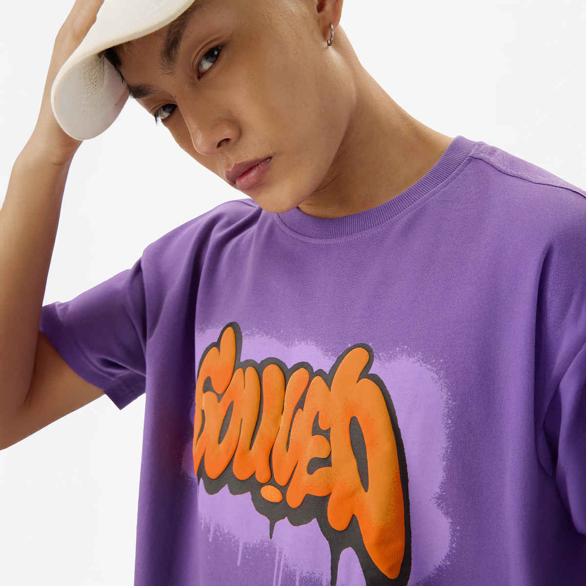 The Souled Store Men's TSS Originals Oversized T-shirt | Purple - L