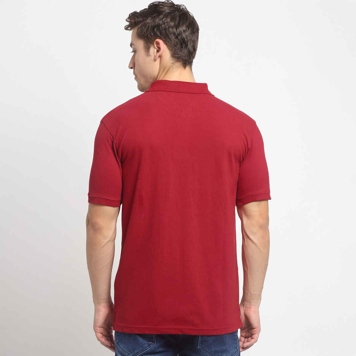 Cantabil Men's Slim Fit Polo Collar T-shirt | Burgundy - 2XL