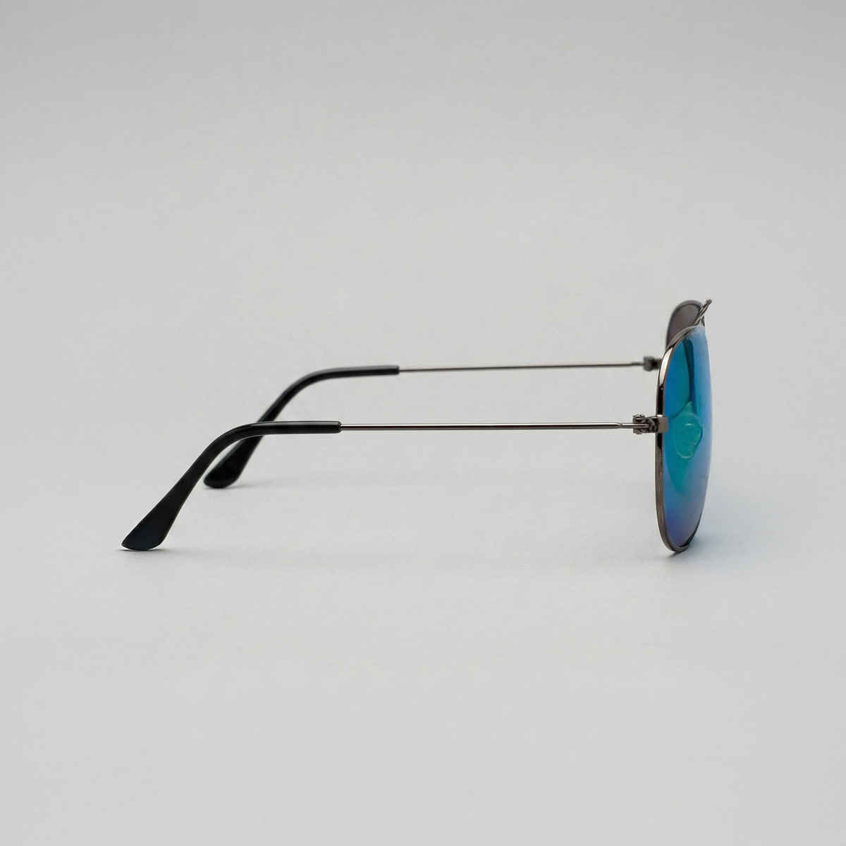 NuVew Unisex Aviator Mirrored Sunglasses | Gun & Green Blue | Medium