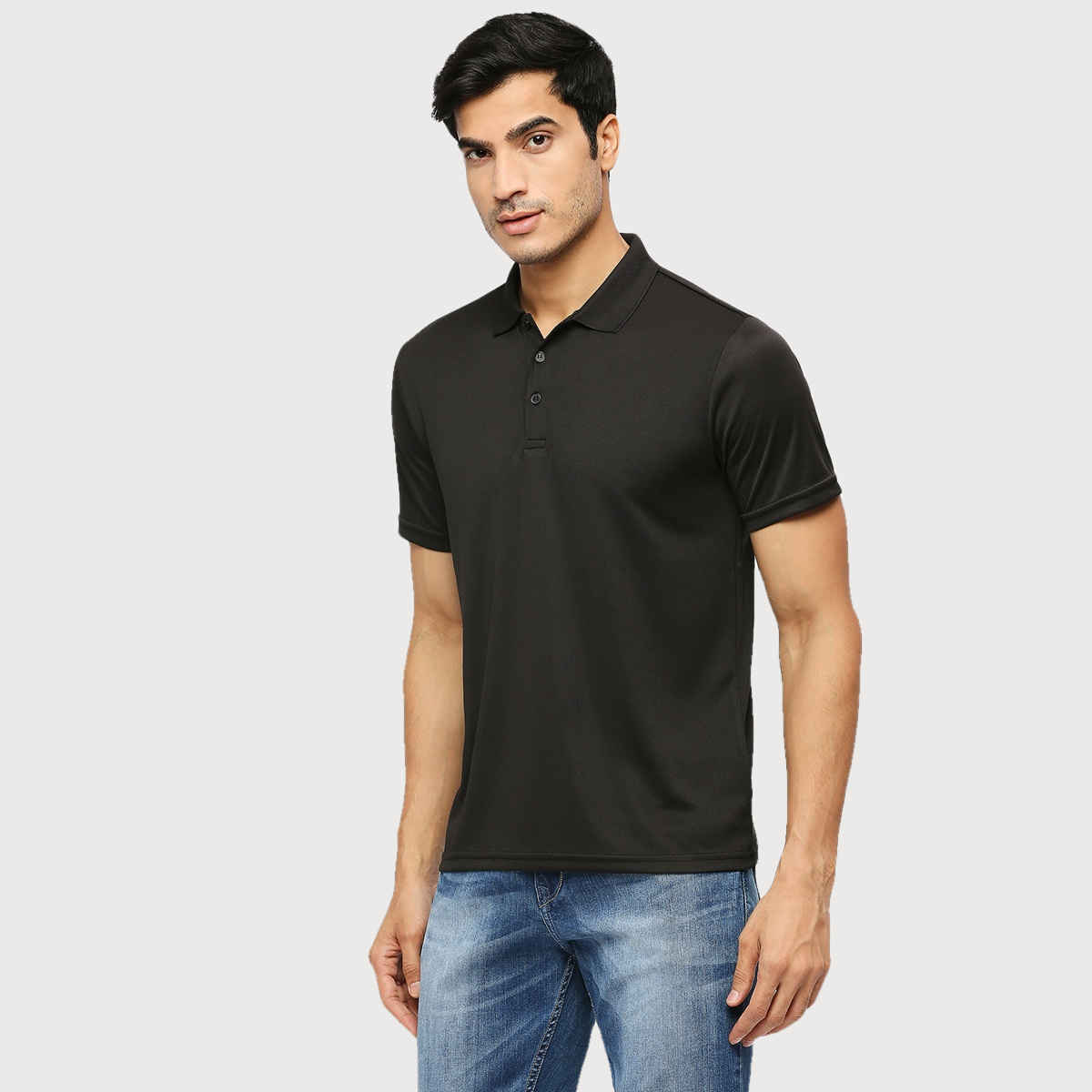 Playr Men's Adult Training Method Polo 100% Polyester for All Season | Black | XL